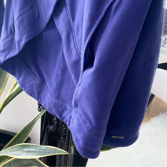 Lululemon | Women’s Purple Cowl Neck Oversized Button Up Poncho Sweatshirt - Picture 3 of 4